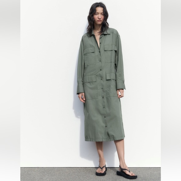 ✨SALE✨ ZARA MULTI-POSITIONAL SHIRTDRESS ✨SALE✨ - Picture 2 of 16